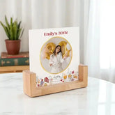 Birthday Joy Frame - Personalized Gift featuring a custom photo and 'Emily's 30th!' text in a compact wooden base, perfect birthday keepsake.